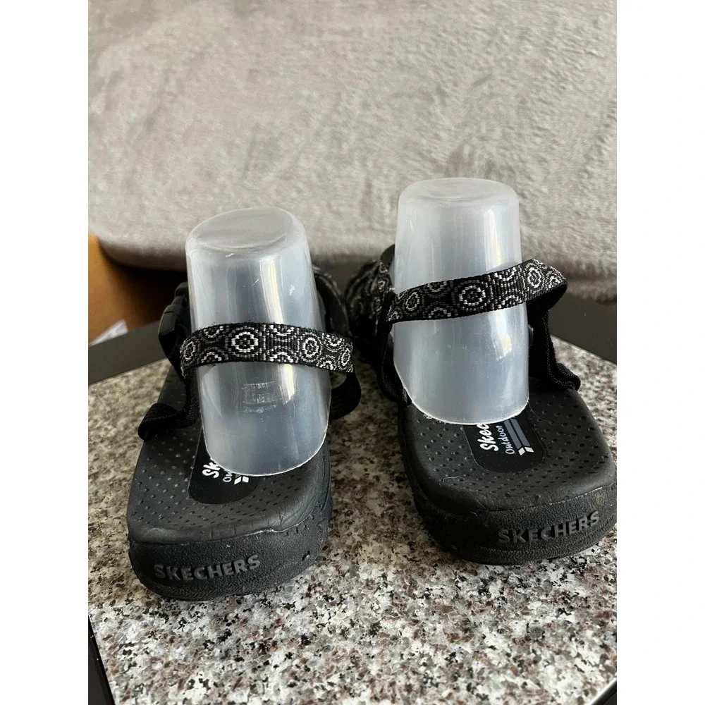 Skechers Outdoor Lifestyle Womens Black White Strappy Hiking Sandals‎ Buckle 11